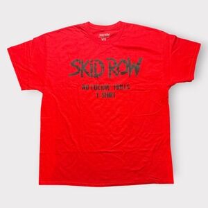 Skid Row Band Tee Red No Fuckin‎ Frills Graphic T-Shirt Mens XL Official Merch